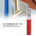 AMONIDA Air Conditioner Fin Comb, Stainless Steel Plastic Handle Threaded Design for Air Conditioner Condenser Repairing and Cleaning