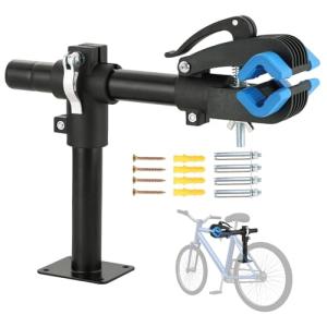 NATGAI Bike Repair Stand, Bench Mount Bike Repair Stand Bicycle Maintenance Rack Workstand, Adjustable Removable Home Bicycle Maintenance Stand for Road Mountain Bikes