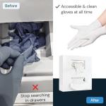 SimplyImagine Glove Box Dispenser Wall Mount - Double White Acrylic - Side-Load Design for Disposable Exam & Nitrile Gloves - For Medical, Garage & Home