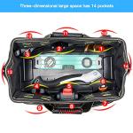 AIRAJ Tool Bag 16 Inch,Wide Mouth Tool Bags for Men Heavy Duty With Waterproof Molded Base,Tools Organizer for Home Repairs,Garage Storage,Professional Work,Adjustable Shoulder Strap,Blue