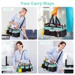 JKAOO Large Wearable Cleaning Caddy Bags, Cleaning Supplies Storage Bag with Handles and Adjustable Shoulder Strap and Removable Waist Straps,Waterproof Cleaning Tote for Home,Car,Office
