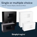 SimplyImagine Glove Box Dispenser Wall Mount - Double White Acrylic - Side-Load Design for Disposable Exam & Nitrile Gloves - For Medical, Garage & Home