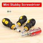 SagaSave Mini Stubby Screwdriver Phillips Slotted Screw Head Stainless Steel Hand Tool Home Office Shop Repair Tool Portable