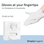 SimplyImagine Glove Box Dispenser Wall Mount - Double White Acrylic - Side-Load Design for Disposable Exam & Nitrile Gloves - For Medical, Garage & Home