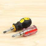 SagaSave Mini Stubby Screwdriver Phillips Slotted Screw Head Stainless Steel Hand Tool Home Office Shop Repair Tool Portable