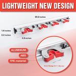 20" Broom Holder Wall Mount - 4 Sliding Broom Mop Holders and 5 Hooks, Moveable Wall Hanging Organizer for Garage, Restaurant, Kitchen and Laundry Room, Perfect for Cleaning Supplies - Home Lativ