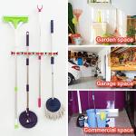 20" Broom Holder Wall Mount - 4 Sliding Broom Mop Holders and 5 Hooks, Moveable Wall Hanging Organizer for Garage, Restaurant, Kitchen and Laundry Room, Perfect for Cleaning Supplies - Home Lativ