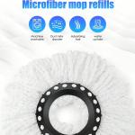 Spin Mop Bucket Set with Soap Dispenser 360°Rotating 2 Microfiber Heads 61" Adjustable Stainless Steel Handle 20QT Floor Cleaner