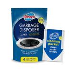 Glisten Garbage Disposer Cleaner and Freshener, Sink Disposal Odor Eliminator with Foaming Action, Lemon Scent, Made in the USA, 4 Packets