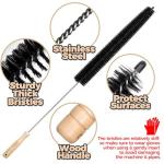 Holikme Dryer Vent Cleaner Kit 2 Pack - Household Cleaning Supplies 304 Stainless Steel Dryer Lint Brush Home Essentials for Lint Trap Dust Vacuum Brush