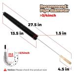 Holikme Dryer Vent Cleaner Kit 2 Pack - Household Cleaning Supplies 304 Stainless Steel Dryer Lint Brush Home Essentials for Lint Trap Dust Vacuum Brush