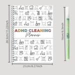 Pawnoc Cleaning Planner, Daily Weekly Monthly Chore Chart, Household Cleaning Schedule Organizer, Task Checklist Notebook for Home Organization and Routine Tracking, 1 Pack with 2 Erasable Pens