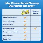 Scrub Daddy Scrub Mommy Sponges - Dish Scrubber + Non-Scratch Cleaning Sponges Kitchen, Bathroom + Multi-Surface Safe - Dual-Sided Dish Sponges for Scrubbing - Online Exclusive (3 Count)