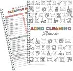 Pawnoc Cleaning Planner, Daily Weekly Monthly Chore Chart, Household Cleaning Schedule Organizer, Task Checklist Notebook for Home Organization and Routine Tracking, 1 Pack with 2 Erasable Pens