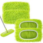 Unoutur Reusable Dry Sweeping Cloths Microfiber Wet Mop Pads Compatible with Swiffer Sweeper Mop Replacement Sweeping Mopping pad Refills for Hardwood Surface Floor Cleaning (4PCS)