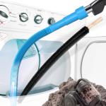 Holikme 2 Pieces Dryer Vent Cleaner Kit, Dryer Lint Vacuum Attachment and Flexible Dryer Lint Brush, Dryer Vent Vacuum Hose Attachment, Blue