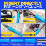 Holikme 2 Pieces Dryer Vent Cleaner Kit, Dryer Lint Vacuum Attachment and Flexible Dryer Lint Brush, Dryer Vent Vacuum Hose Attachment, Blue
