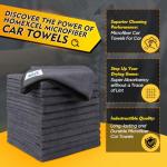 HOMEXCEL Microfiber Cleaning Cloth 12 Pack, 12.5 x 12.5 inch Microfiber Towels for Cars, Ultra Absorbent Car Washing Cloth, Lint Free Streak Free Cleaning Rags for Car, Kitchen, and Window (Grey)
