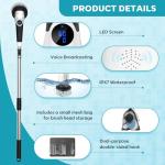 YKYI Electric Spin Scrubber,Cordless Cleaning Brush,Shower Cleaning Brush with 8 Replaceable Brush Heads, Power Scrubber 3 Adjustable Speeds,Adjustable & Detachable Long Handle,Voice Broadcast