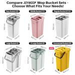 JOYMOOP Mop and Bucket Set with Wringer, Flat Mops for Floor Cleaning, Wall Mop Cleaner with Long Handle, Hardwood Floor Mop with 4 Microfiber Pads