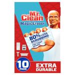 Mr. Clean Magic Eraser, Extra Durable, Multi Purpose Cleaner, Shoe, Bathroom, Shower, and Car Window and Windshield Cleaner, Cleaning Pads, 10 Count
