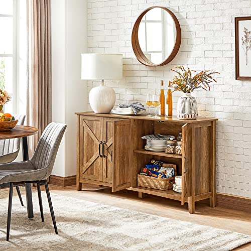 Adjustable Shelf Buffet Cabinet for Rustic Living Room