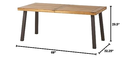 Acacia Wood Dining Table, Natural Stained