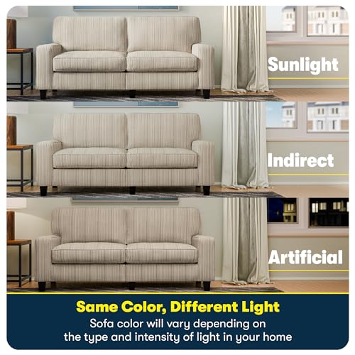 Beige Modern Sofa with Tool-Free Assembly