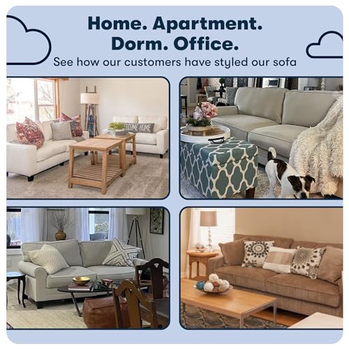 Beige Modern Sofa with Tool-Free Assembly