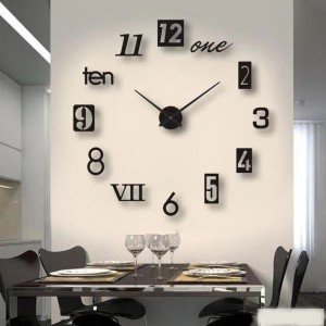 3D Roman Numeral Wall Clock Home Decor Sticker