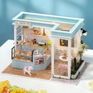 DIY Wooden Miniature Dollhouse Kit with Furniture