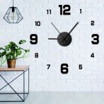Frameless DIY Silent Clock Wall Art Decor