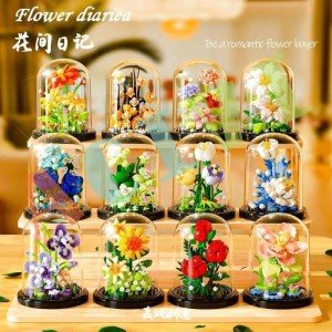 Mini Flower Building Blocks for Home Decor