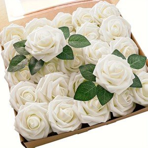 25pcs Fake Roses for DIY Floral Arrangements