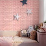 3D Soft Foam Brick Wallpaper Roll for Kids' Rooms