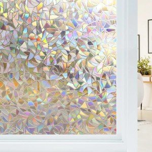 Rainbow Stained Glass Window Privacy Film Sticker