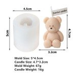 Cute Cartoon Bear Silicone Candle Mold for DIY