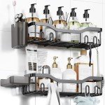 Rustproof Stainless Steel Shower Caddy with Hooks