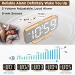 Slim Digital Mirror Clock with Big LED Display