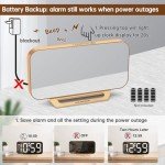 Slim Digital Mirror Clock with Big LED Display