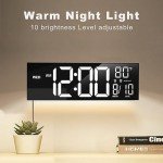 JALL 16" LED Wall Clock with Timer and Remote