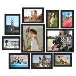 upsimples 10 Pack Picture Frames Collage Wall Decor for Mounting or Tabletop Display, Photo Gallery Frame Set for Family, Multi Sizes Including 8x10, 5x7, 4x6, Black