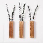 Mokof 3-Pack Decorative Wood Wall Planters for Artificial Plant, Dried Flower Stems, 12" Slim Wood Wall Vases for Living Room, Bedroom, Bathroom, Apartment Decor