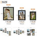 upsimples 10 Pack Picture Frames Collage Wall Decor for Mounting or Tabletop Display, Photo Gallery Frame Set for Family, Multi Sizes Including 8x10, 5x7, 4x6, Black