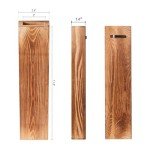 Mokof 3-Pack Decorative Wood Wall Planters for Artificial Plant, Dried Flower Stems, 12" Slim Wood Wall Vases for Living Room, Bedroom, Bathroom, Apartment Decor