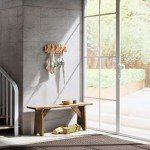 Umbra Picket 5 Hooks, Wall-Mounted Rail, Doubles as Art, Beveled Pine Wood Dowels, Natural Finish