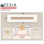 FEXIA Boho Table Runner for Christmas Home Decor with Tassels 72 Inches Long Farmhouse Rustic Table Runner Macrame Burlap Table Decoration for Living Room Bridal Shower(12x72 Inches)