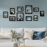 Vittanly 10 Pack Picture Frames Collage Wall Decor, Gallery Frame Set for Wall Mounting or Tabletop Display, Multi Sizes Including 2pcs 8x10, 4pcs 5x7, 4pcs 4x6, Black