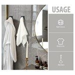 VIS'V Adhesive Hooks, Black Adhesive Towel Hooks Waterproof Self Adhesive Shower Wall Hooks Stainless Steel Stick on Hooks Heavy Duty Sticky Hooks for Bathroom Kitchen Livingroom Camper 4 Pcs