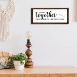 Jetec Together They Built A Life They Loved Sign 14 x 6.4 Inches Farmhouse Wall Decor Rustic Modern Framed Wood Hanging Plaque for the Home Love Signs Decorations (And So Together Style)
